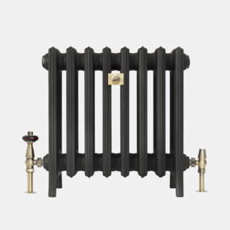 Grace 4 column 480mm Castrads bay window radiator in matt black finish